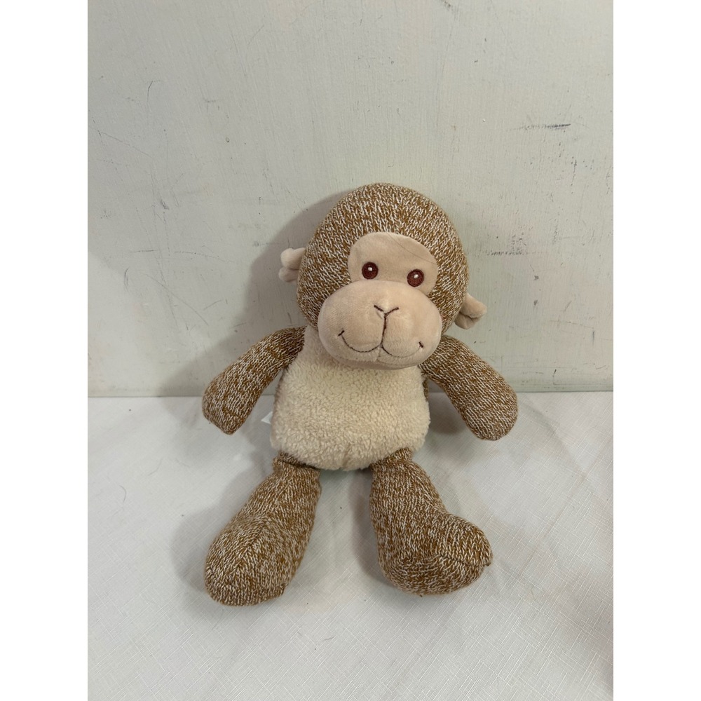 Spark Create Imagine Monkey Plush 12" Brown Marl Knit Sherpa Belly Kids Toy